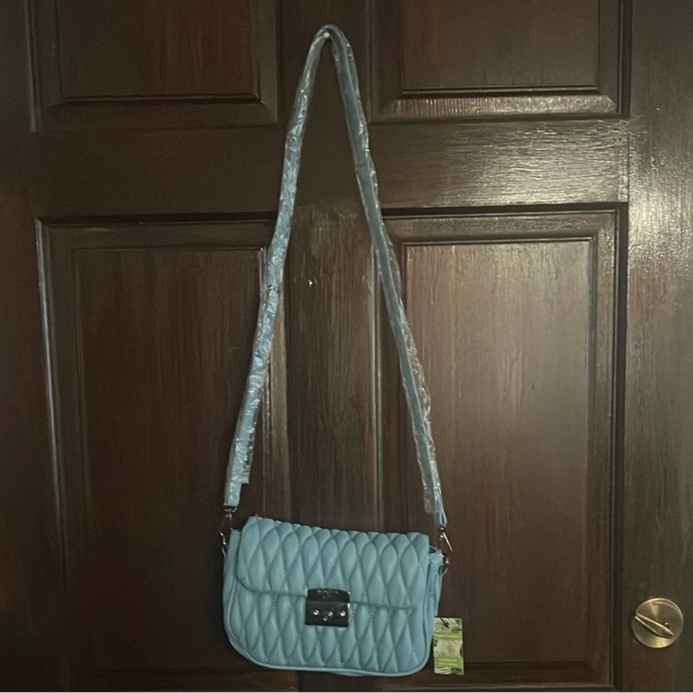 Badgley Mischka Blue Quilted Crossbody Bag